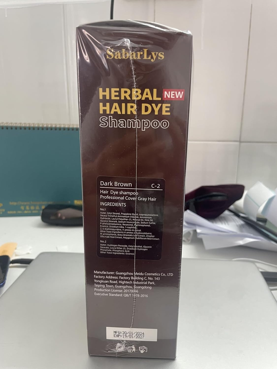 Instant Hair Dye Shampoo 3 in 1,Hair Dye Shampoo for Gray Hair Coverage-Herbal Ingredients Hair Color Shampoo,Black Hair Dye-Long Lasting-Coloring in Minutes for Women Men (Dark Brown)